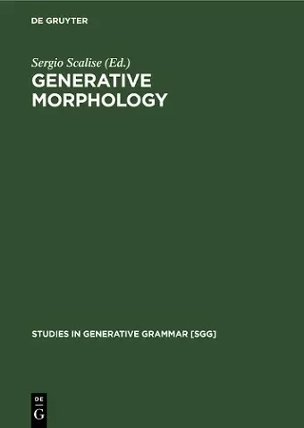 Generative Morphology cover