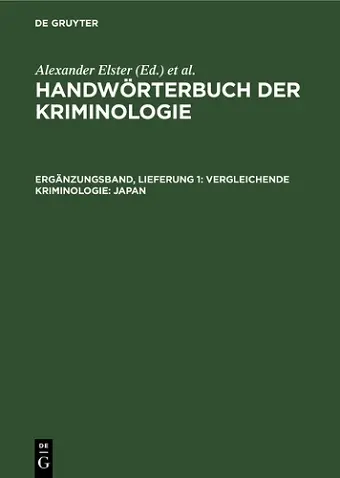 Vergleichende Kriminologie: Japan cover