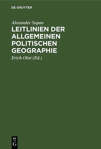 Leitlinien Der Allgemeinen Politischen Geographie cover