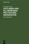 Leitlinien Der Allgemeinen Politischen Geographie cover