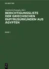 Berichtigungsliste Der Griechischen Papyrusurkunden Aus Ägypten. Heft 1 cover