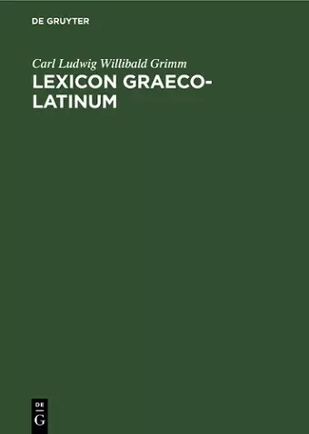 Lexicon Graeco-Latinum cover