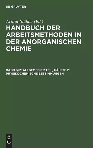 Allgemeiner Teil, Hälfte 2: Physikochemische Bestimmungen cover