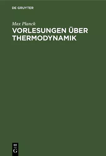 Vorlesungen Über Thermodynamik cover