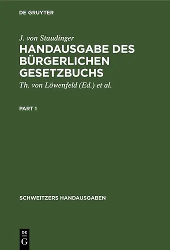 Handausgabe Des Bürgerlichen Gesetzbuchs cover