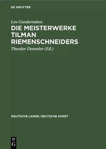 Die Meisterwerke Tilman Riemenschneiders cover