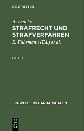 Strafrecht Und Strafverfahren cover