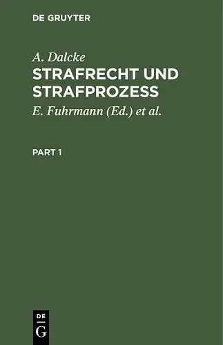 Strafrecht Und Strafprozeß cover