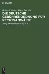 Die Deutsche Gebührenordnung Für Rechtsanwälte cover