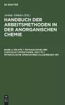 Physikalische Und Chemische Operationen, Hälfte 1: Physikalische Operationen Allgemeiner Art cover