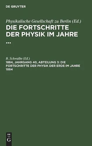 Die Fortschritte Der Physik Der Erde Im Jahre 1884 cover