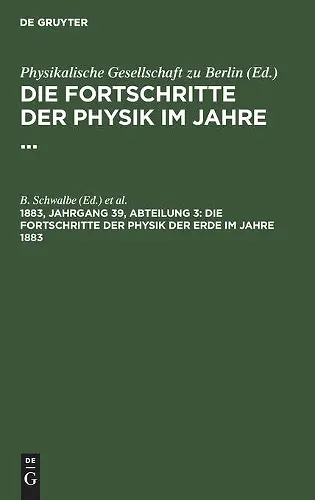 Die Fortschritte Der Physik Der Erde Im Jahre 1883 cover