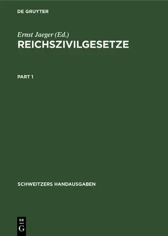 Reichszivilgesetze cover