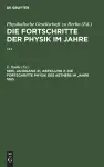 Die Fortschritte Physik Des Aethers Im Jahre 1885 cover