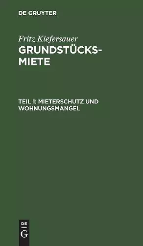 Mieterschutz Und Wohnungsmangel cover