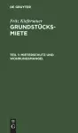 Mieterschutz Und Wohnungsmangel cover