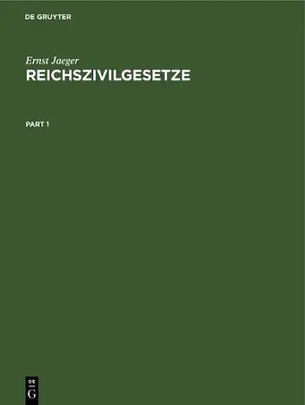 Reichszivilgesetze cover