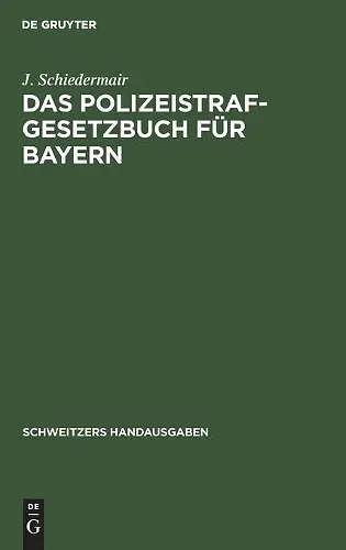 Das Polizeistrafgesetzbuch Für Bayern cover
