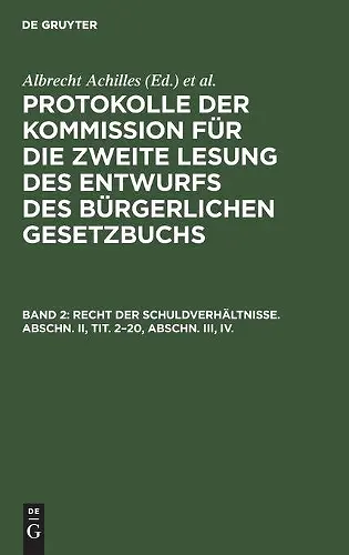 Recht Der Schuldverhältnisse. Abschn. II, Tit. 2-20, Abschn. III, IV. cover