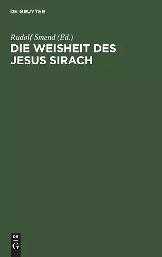 Die Weisheit Des Jesus Sirach cover