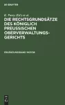 Die Rechtsgrundsätze Des Königlich Preussischen Oberverwaltungsgerichts. 1907/08, Ergänzungsband cover