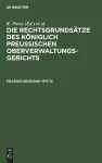 Die Rechtsgrundsätze Des Königlich Preussischen Oberverwaltungsgerichts. 1911/12, Ergänzungsband cover