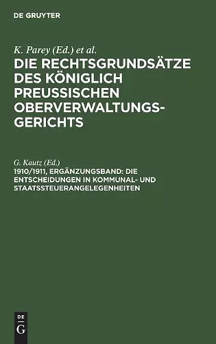 Die Entscheidungen in Kommunal- Und Staatssteuerangelegenheiten cover