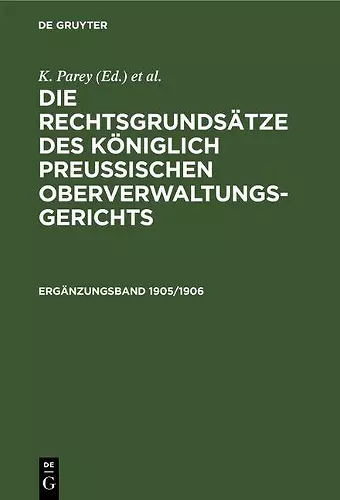 Ergänzungsband 1905/1906 cover