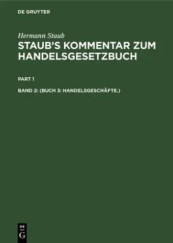 (Buch 3: Handelsgeschäfte.) cover