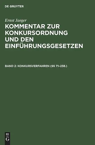 Konkursverfahren (§§ 71-238.) cover