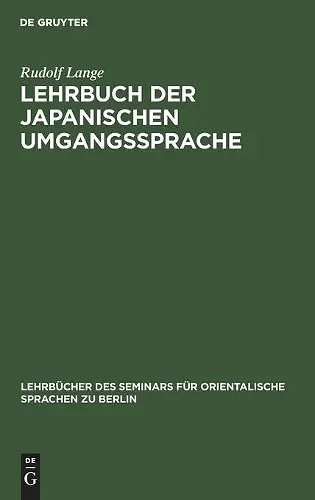 Lehrbuch Der Japanischen Umgangssprache cover