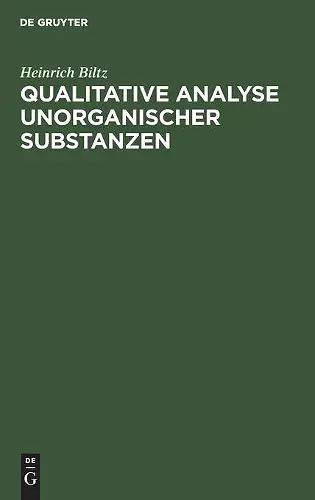 Qualitative Analyse Unorganischer Substanzen cover