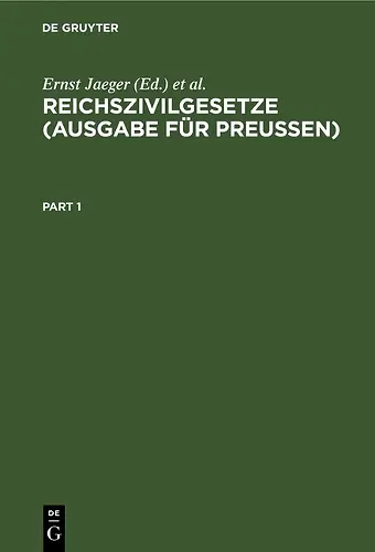 Reichszivilgesetze (Ausgabe Für Preußen) cover