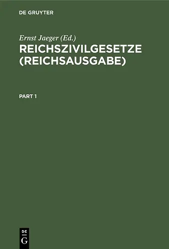 Reichszivilgesetze (Reichsausgabe) cover