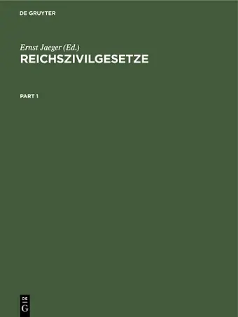 Reichszivilgesetze cover