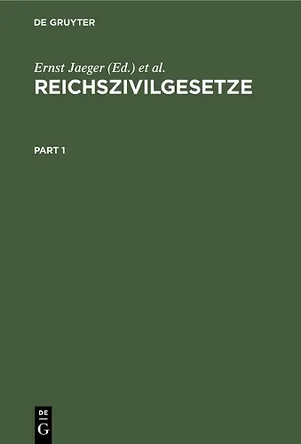 Reichszivilgesetze. (Ausgabe Für Sachsen) cover