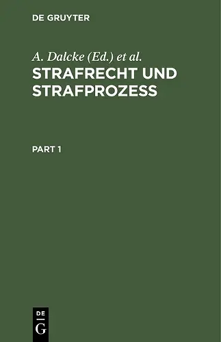 Strafrecht Und Strafprozeß cover