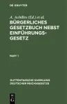 Bürgerliches Gesetzbuch Nebst Einführungsgesetz cover