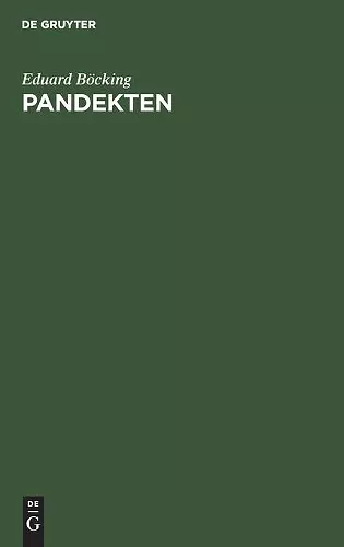Pandekten cover