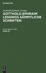 Gotthold Ephraim Lessing: Gotthold Ephraim Lessings Sämmtliche Schriften. Band 20 cover