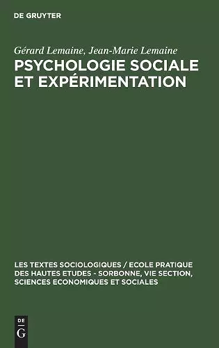 Psychologie Sociale Et Expérimentation cover