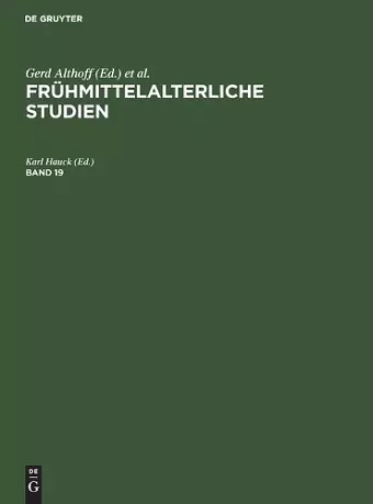 Frühmittelalterliche Studien. Band 19 cover