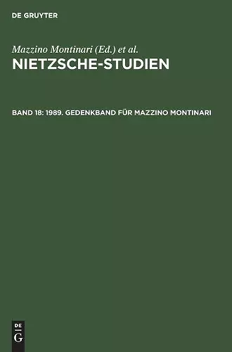 1989. Gedenkband Für Mazzino Montinari cover