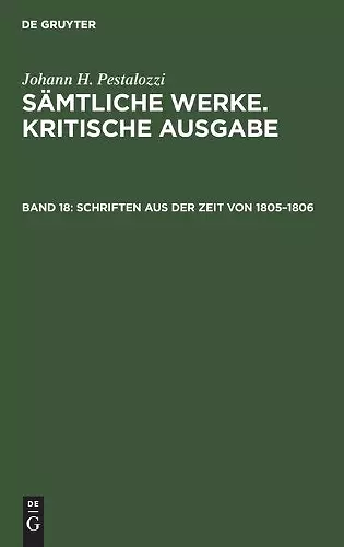 Schriften Aus Der Zeit Von 1805-1806 cover