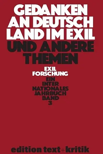Gedanken an Deutschland Im Exil Und Andere Themen cover