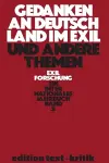 Gedanken an Deutschland Im Exil Und Andere Themen cover