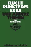 Fluchtpunkte Des Exils Und Andere Themen cover