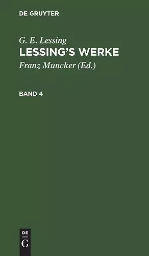 G. E. Lessing: Lessing's Werke. Band 4 cover