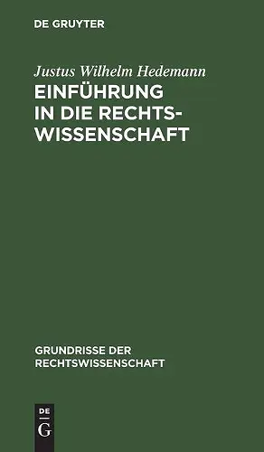 Einführung in Die Rechtswissenschaft cover