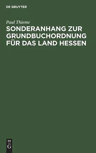 Sonderanhang zur Grundbuchordnung für das Land Hessen cover